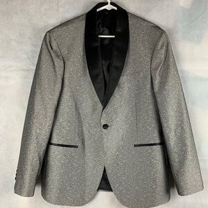 Egara Slim Fit Shawl Lapel Dinner Jacket, Gray and Black